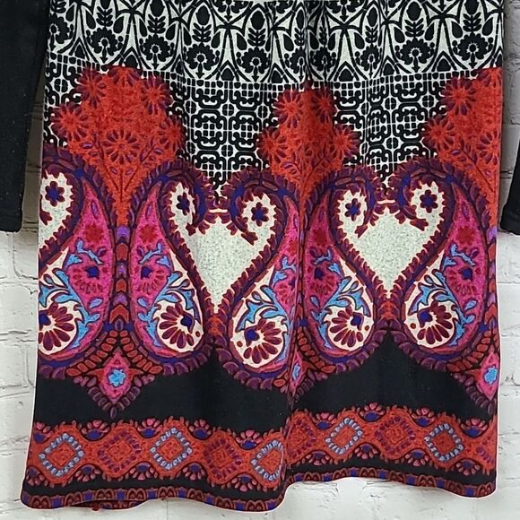 Anthropologie Funky People Boho Rhinestone Felt Sweater Dress Long Sleeve Medium - Picture 4 of 11